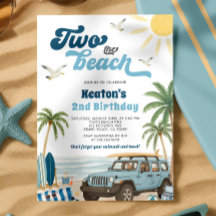 Surven 2e verjaardagsuitnodiging - Twee het strand