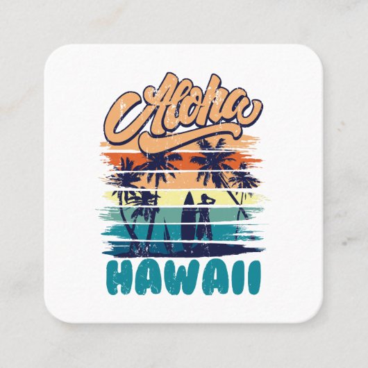 Surven - Aloha Hawaii Vierkante Visitekaartje (Voorkant)