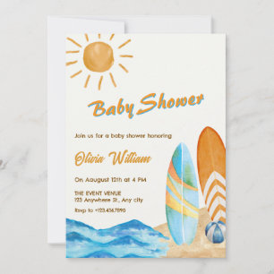 Surven Beach Party baby shower Kaart