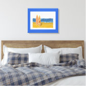 Surven borden op het strand met de platte canvas (Insitu (Slaapkamer))