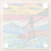 Surven kunst Tropisch glas onderzetters (Achterkant)