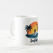 Surven Life Minimalist Surfer Sunset Mok (Voorkant links)
