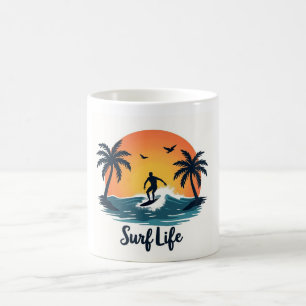 Surven Life Minimalist Surfer Sunset Mok