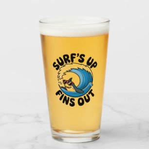 Surven omhoog, vinnen uit - Cool Surfing Design Glas