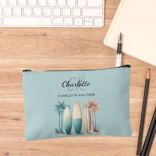 Surven planken palmbomen retro blauwgroen aqua etui