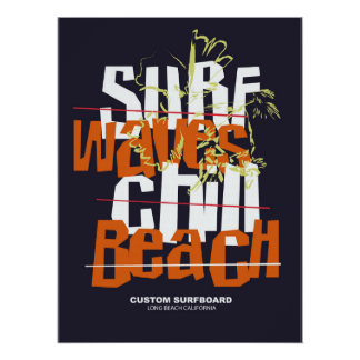 Surven Waves Custom Beach Perfect Poster