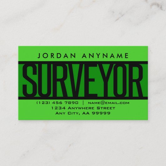 Surveyor Carte de visite vert (Devant)