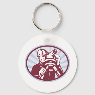 Surveyor Engineer Theodolite Total Station Sleutelhanger