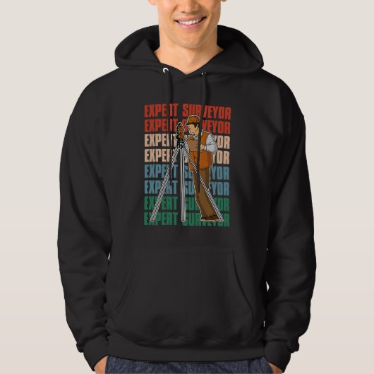 Surveyor geodesy surveying engineer theodolite pro hoodie (Voorkant)