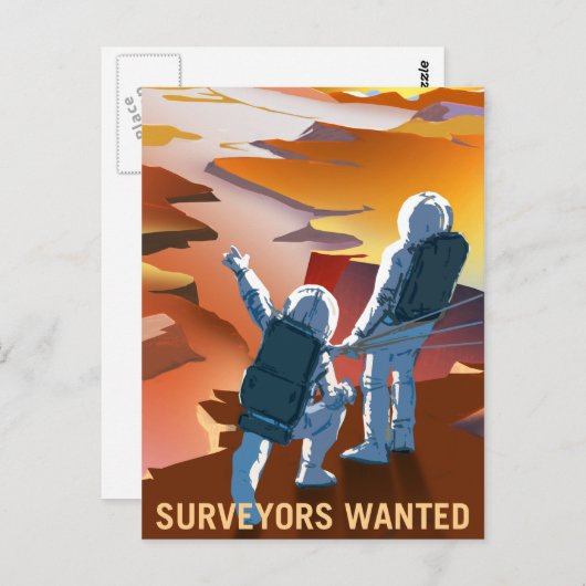  "Surveyors Gezochte" Mars-rekrutering Briefkaart (Voorkant / Achterkant)