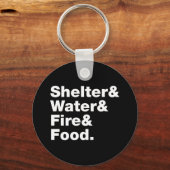 Survie (Abri & Eau & Feu & Nourriture). Porte-clés (Recto)