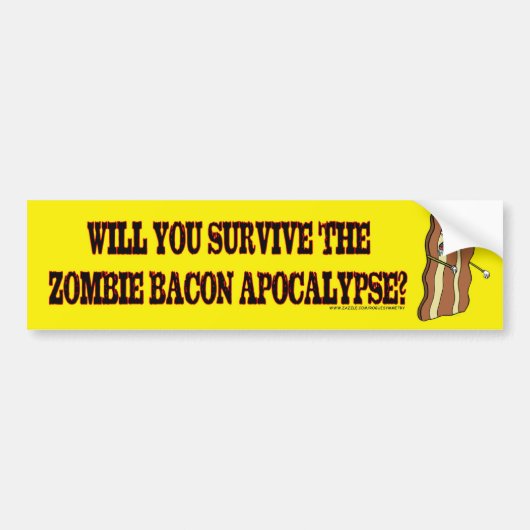 Survif de Zombie Bacon Apocalypse bumper sticker (Voorkant)