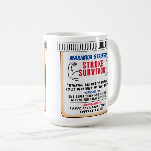 Survivant de l'AVC Inspirationnel café Mug (Devant droit)
