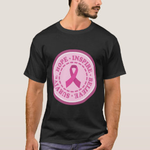 SURVIVE HOPE INSPIRE Wereldkankerdag Gift Pink Ri T-shirt