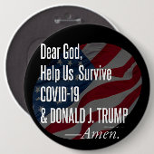 Surviving Covid-19 & Donald Trump Ronde Button 6,0 Cm (Voorkant /achterkant)
