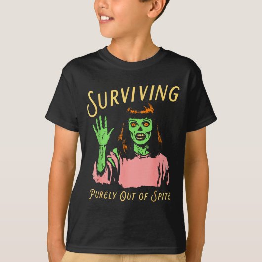 Surviving Purely Out Of Ste Retro Zombie Halloween T-shirt (Voorkant)