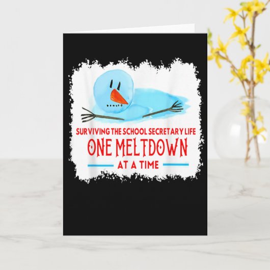 Surviving The School Secretary Life Snowman Christ Kaart (Gele Bloem)