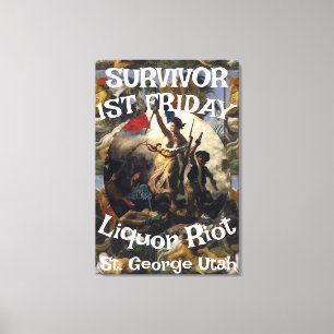 Survivor 1e vrijdag drankrellen St. George Utah Canvas Afdruk