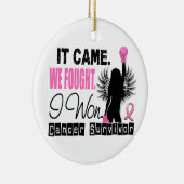 Survivor 22 Borstkanker Keramisch Ornament (Rechts)
