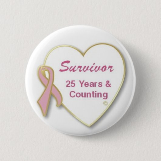 Survivor 25 jaar en Counting Ronde Button 5,7 Cm (Voorkant)
