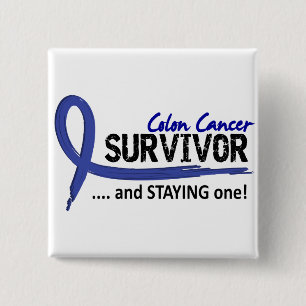 Survivor 8 Colon Cancer Vierkante Button 5,1 Cm