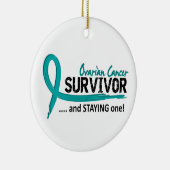 Survivor 8 Ovariumcarcinoom Keramisch Ornament (Rechts)