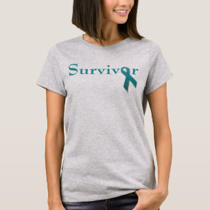 Survivor blauwgroen lint t-shirt