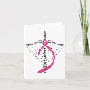 Survivor Bow Arrow Warrior Hope Pink Ribbon Breast Kaart