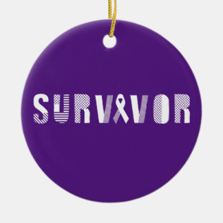 Survivor Cancer Ribbon Inspirerend Motivatie Keramisch Ornament