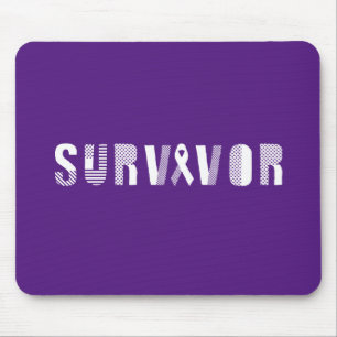 Survivor Cancer Ribbon Inspirerend Motivatie Muismat
