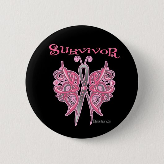 Survivor Celtic Butterfly - Borstkanker Ronde Button 5,7 Cm (Voorkant)
