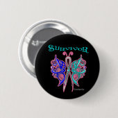 Survivor Celtic Butterfly - Thyroid Cancer Ronde Button 5,7 Cm (Voorkant /achterkant)
