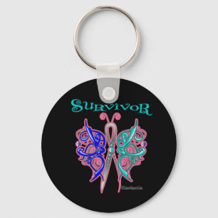 Survivor Celtic Butterfly - Thyroid Cancer Sleutelhanger