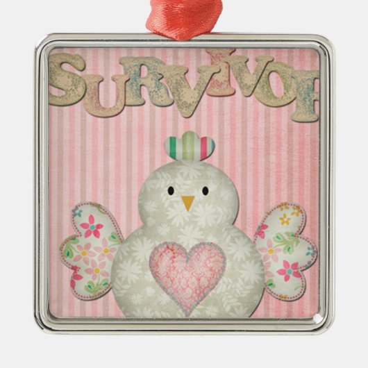 Survivor Chick Pink Metalen Ornament (Voorkant)