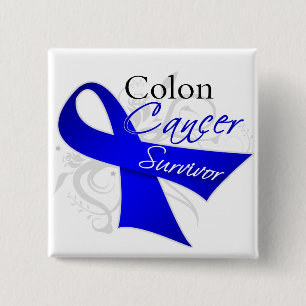 Survivor - Colon Cancer Vierkante Button 5,1 Cm