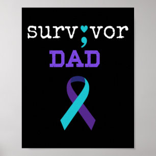 Survivor Dad - Semicolon Gift Zelfmoord Preventie  Poster