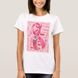 Survivor Fighter Hope Roze Lint Borstkanker T-shirt