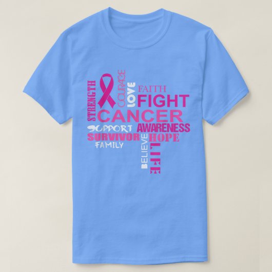 Survivor gelooft Hope Pink Ribbon Breast Cancer Aw T-shirt (Design voorkant)