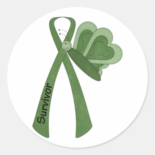 Survivor - Green Awareness Ronde Sticker (Voorkant)