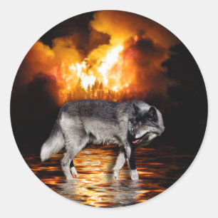 "Survivor" grijze wolf Stickers