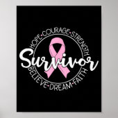 Survivor Hope Courage Strength Believe Dream Faith Poster (Voorkant)
