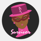 "Survivor in roze" Sticker -  (Voorkant)