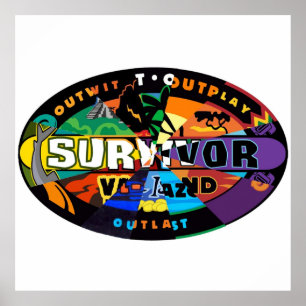 Survivor-logo's samengevoegd poster