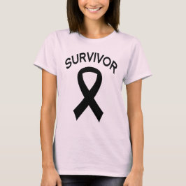 Survivor Melanoma Cancer Black Ribbon t-shirt