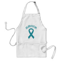 Survivor Ovarium Cancer Blauwgroen ribbon apron