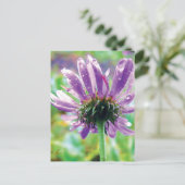 Survivor, Purple Flower with Dew Briefkaart (Staand voorkant)