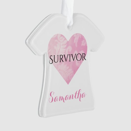 Survivor T-shirt kerstversiering, aanpasbaarR Ornament (voorkant)