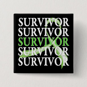 Survivor Whimsical Collage Lymphoma Vierkante Button 5,1 Cm