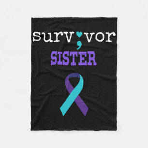 Survivor Zuster Semicolon Gift Suicide Prevention Fleece Deken