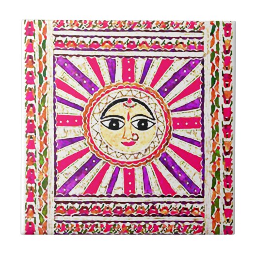 Surya Hindu Sun God Tegeltje (Voorkant)